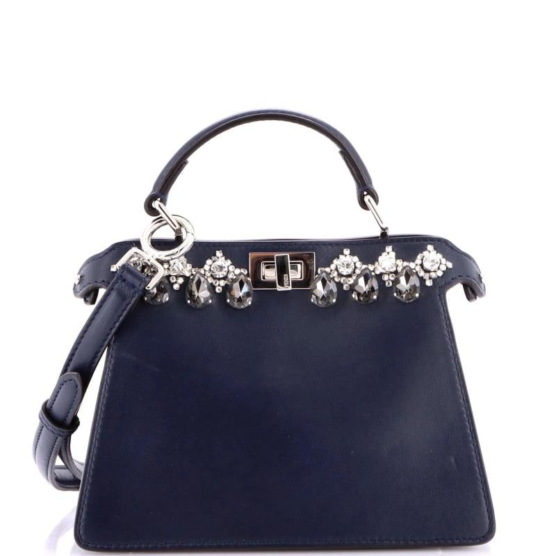 Fendi Peekaboo ISeeU Bag Crystal Embellished Leather Petite (1 of 7)