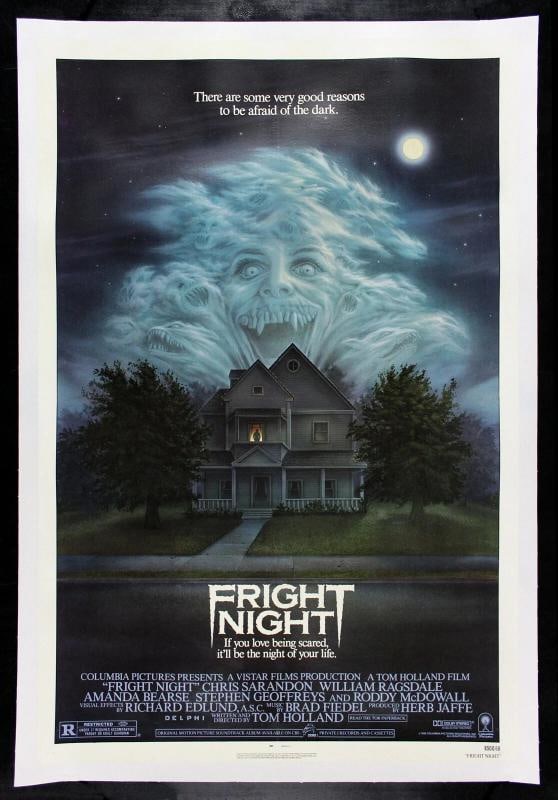 FRIGHT NIGHT ORIGINAL RARE NSS MOVIE POSTER LINEN 1985 (1 of 1)