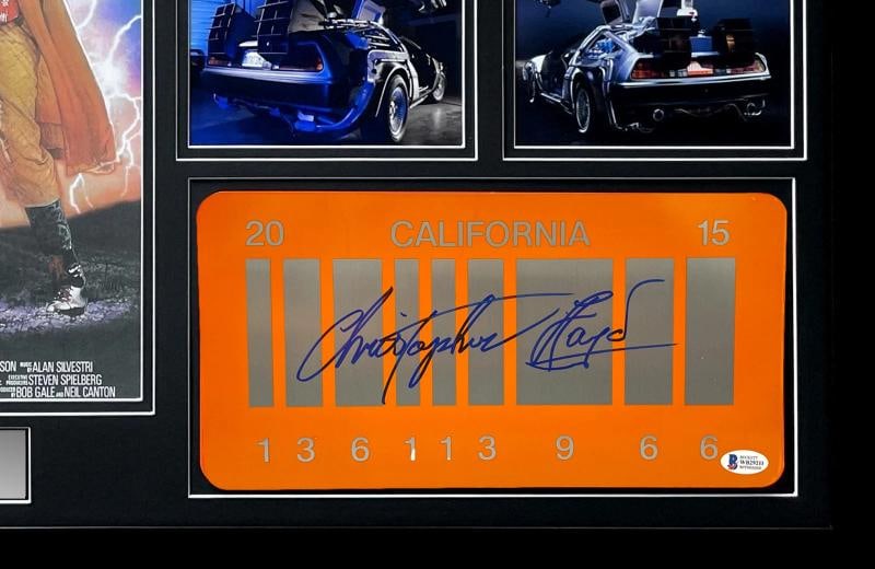 Back to Future Michael J. Fox Christopher Lloyd Signed Plate Collage Framed JSA - 3