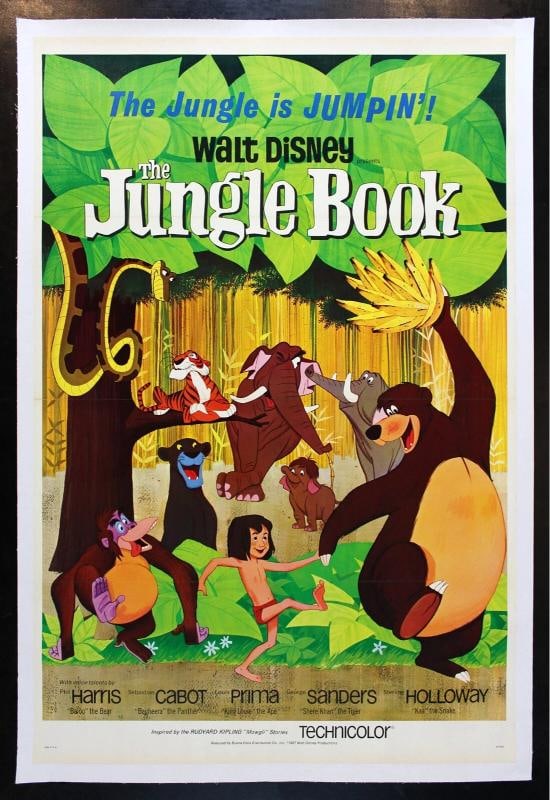 THE JUNGLE BOOK DISNEY ANIMAL ORIGINAL MOVIE POSTER 1967~(27" x 41") (1 of 1)
