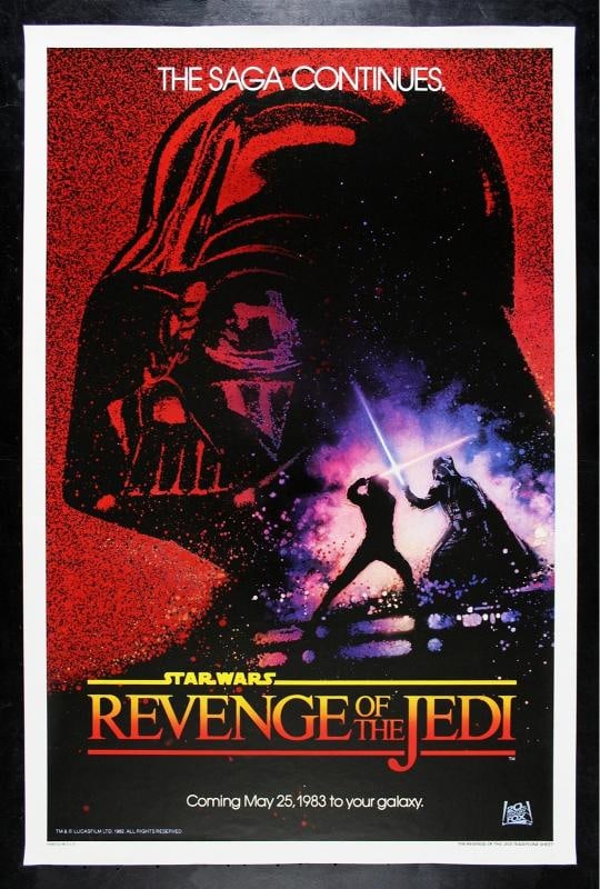 REVENGE OF THE JEDI ORIGINAL MOVIE POSTER STAR WARS NM 1983~(27" x 41" ) (1 of 1)