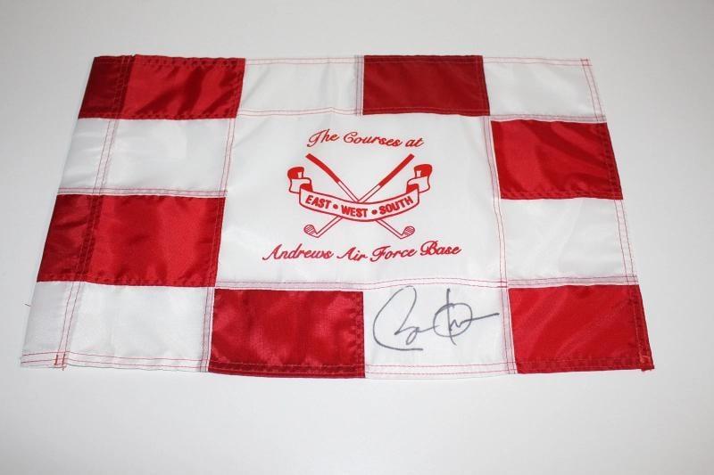 PRESIDENT BARACK OBAMA SIGNED ANDREWS AIR FORCE BASE FLAG JSA A PROMISED LAND 44 - 5