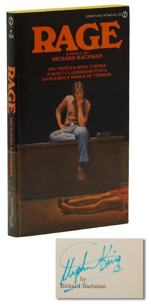 Rage ~ SIGNED by STEPHEN KING writing as RICHARD BACHMAN First Edition 1977 1st (1 of 7)