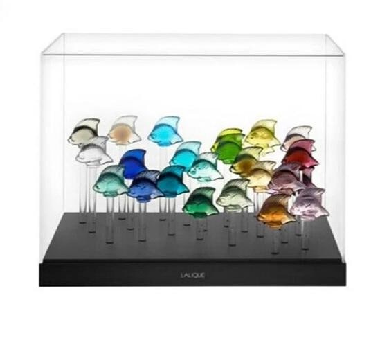 Lalique Aquarium with 25 Fish Assorted Included Ref. 10589500: Condition: New: A brand-new, unused, unopened, undamaged item in its original packaging (where packaging is applicable).. ,Brand: Lalique,Type: Sculpture,Theme: Fish,Country of Origin: France 