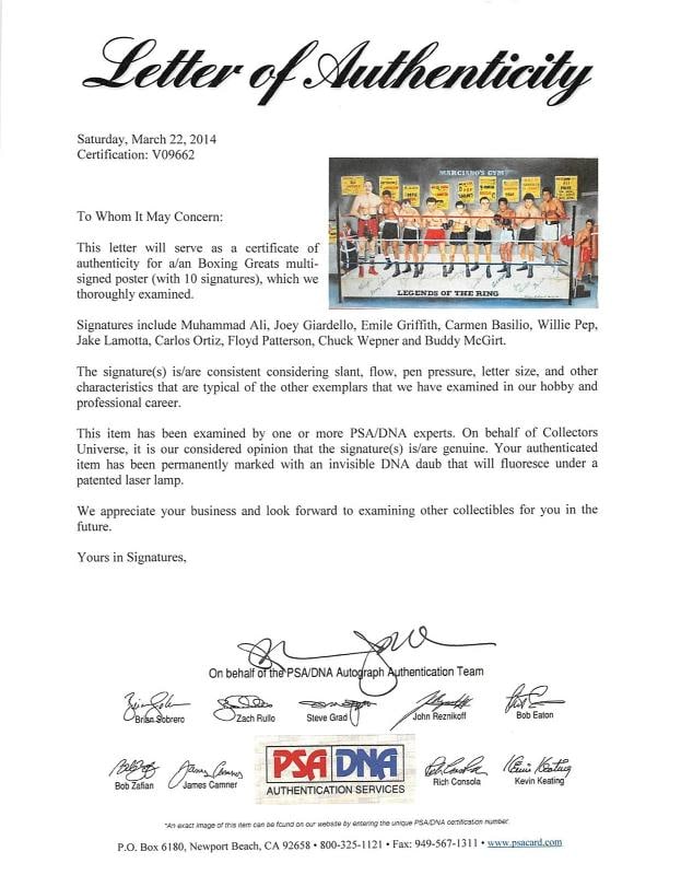 Legends Of The Ring (10 Boxers) Signed 20X33 Litho Muhammad Ali PSA/DNA & JSA - 5