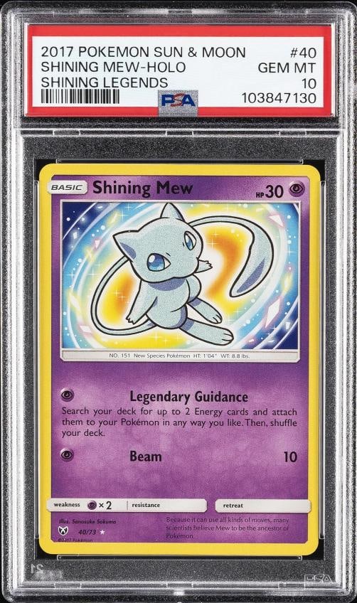 2017 POKEMON SUN & MOON SHINING LEGENDS #40 SHINING MEW-HOLO PSA 10 (1 of 2)