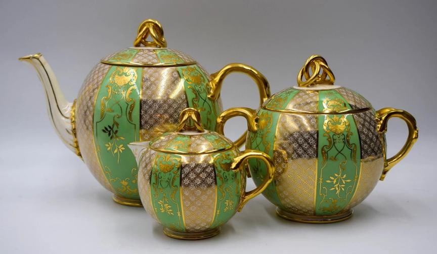 Very Rare Coalport Chicago Exhibition 1893, 3 Piece Tea Set (1 of 6)