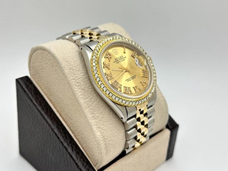 Rolex Datejust 1601 36mm Diamond Bezel Diamond Dial 18K Gold Stainless Steel - 3