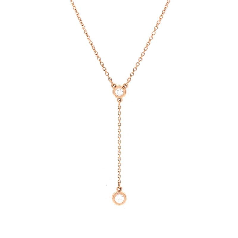 Tiffany & Co. Elsa Peretti Diamonds By The Yard Lariat Necklace 18K Rose Gold: Condition: Pre-owned - Good,Brand: Tiffany & Co.,Main Stone: Diamond,Metal: 18K Rose Gold,Metal Purity: 18K,Style: Lariat,Type: Necklace,Color: Rose Gold,Material: Unknown Condition: Great. Minor