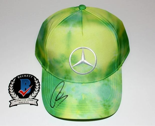 LEWIS HAMILTON SIGNED MERCEDES FORMULA 1 HAT BECKETT COA #44 WORLD CHAMP FERRARI (1 of 4)