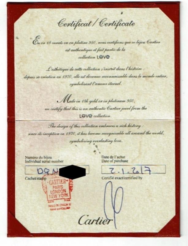 CARTIER LOVE Bracelet 18kt Yellow Gold Full Set Box COA SZ 19 - 3