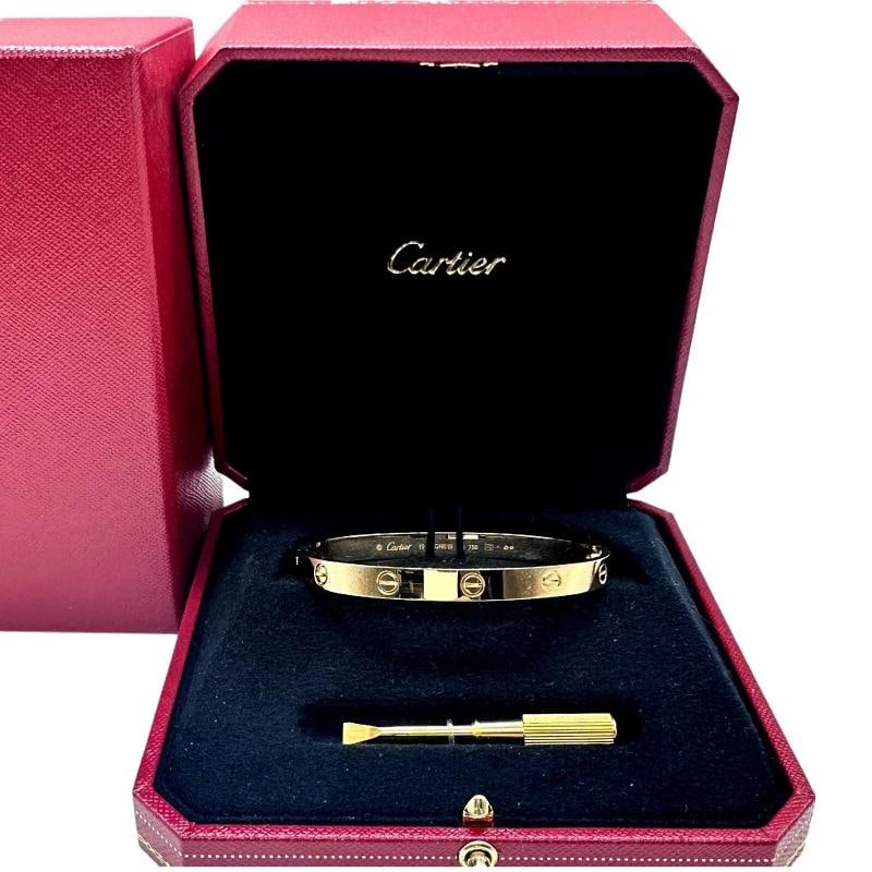 CARTIER LOVE Bracelet 18kt Yellow Gold Full Set Box COA SZ 19 - 4