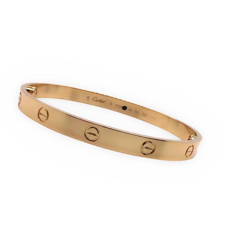 CARTIER LOVE Bracelet 18kt Yellow Gold Full Set Box COA SZ 19 - 7