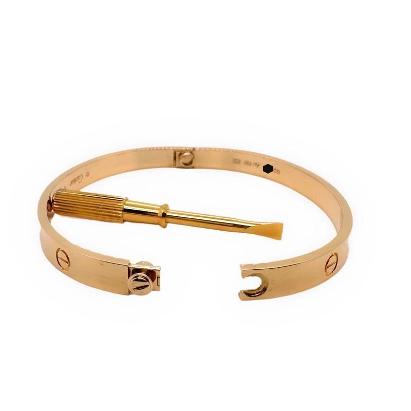 CARTIER LOVE Bracelet 18kt Yellow Gold Full Set Box COA SZ 19 - 8
