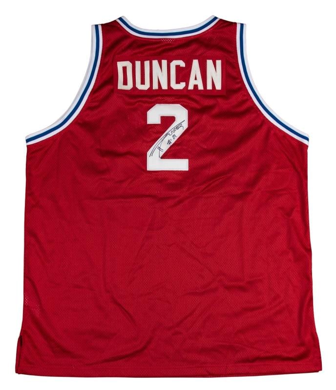 Tim Duncan Signed St. Dunstan's Demons High School Jersey Beckett COA (1 of 5)