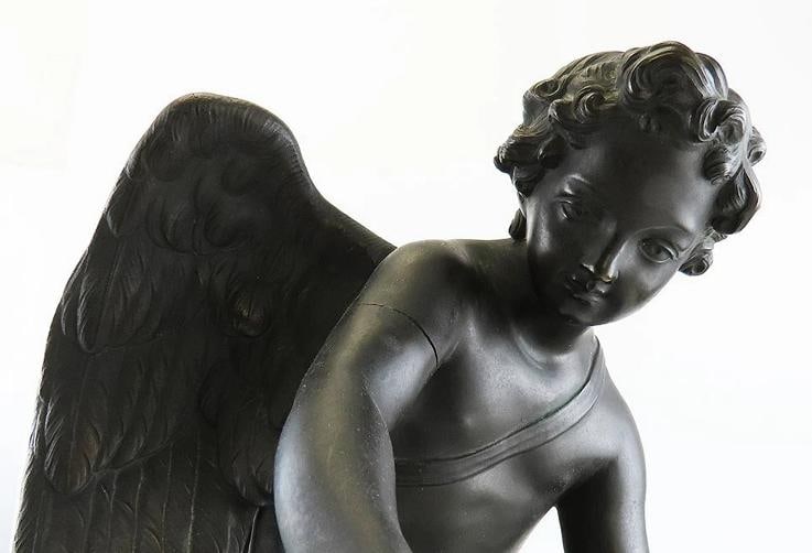 Impressive Mid/Late 1800s French Bronze Statue of Cupid Stringing His Bow - 4