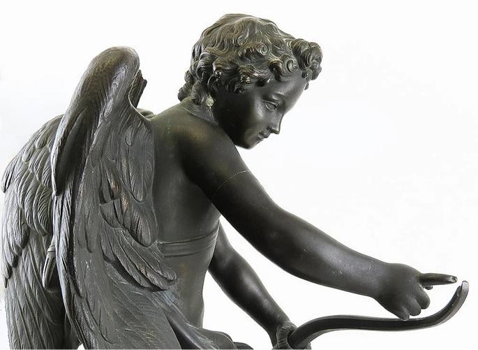 Impressive Mid/Late 1800s French Bronze Statue of Cupid Stringing His Bow - 5