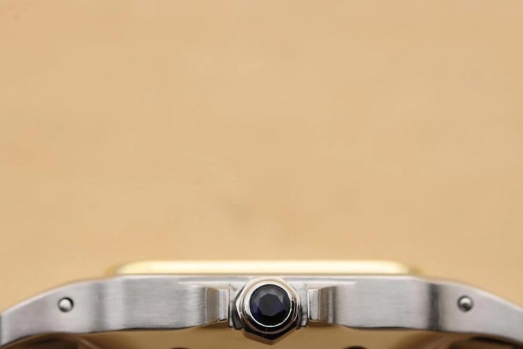 CARTIER SANTOS CARREE 2961 29MM WHITE ROMAN DIAL 18K YELLOW GOLD STEEL WATCH - 11