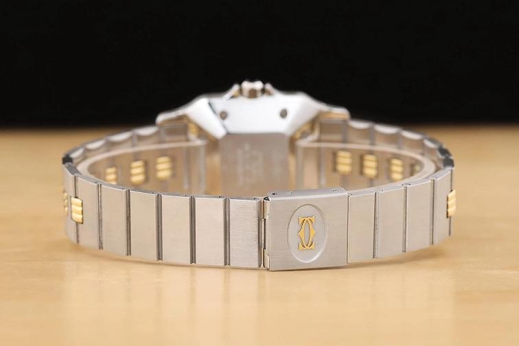 CARTIER SANTOS CARREE 2961 29MM WHITE ROMAN DIAL 18K YELLOW GOLD STEEL WATCH - 8