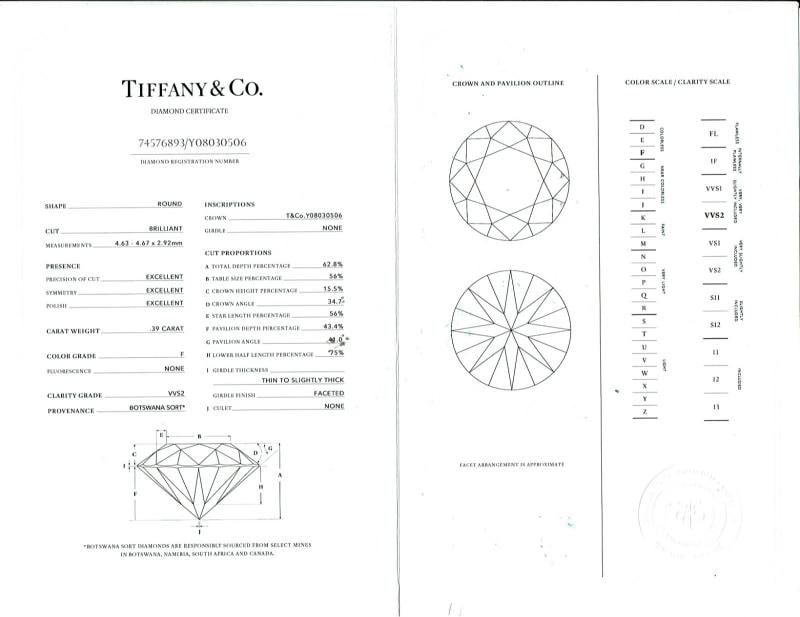 Tiffany & Co Platinum Round Diamond Stud Earrings 0.77 tcw F VVS2 Papers Box - 4