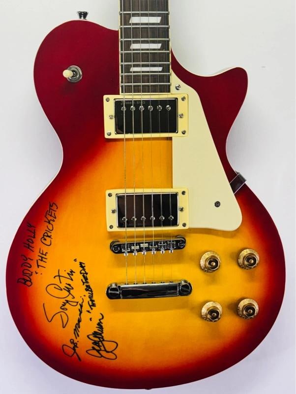 THE CRICKETS S. CURTIS/J. MAULDIN/J. ALLISON Signed Autograph Guitar JSA LOA (1 of 4)