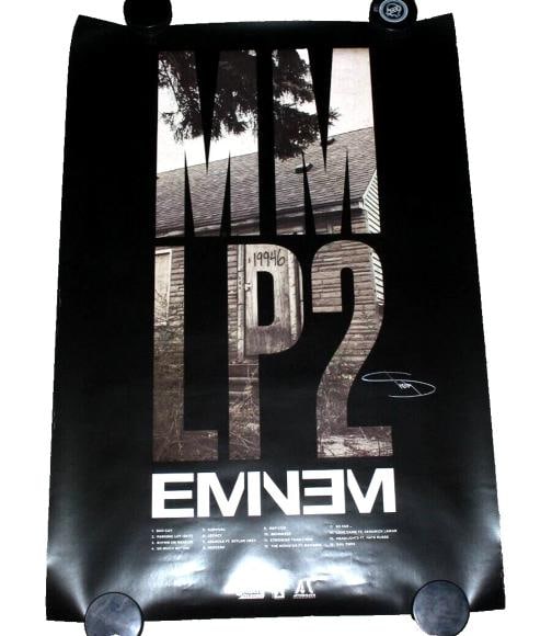 EMINEM SIGNED MM LP 2 24x36 POSTER MARSHALL MATHERS ALBUM SHADY BECKETT COA (1 of 6)