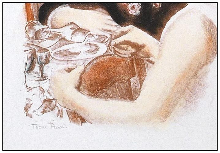 Alexandre Renoir Color Lithograph Les Trois Amis Hand Signed Original Drawing - 3