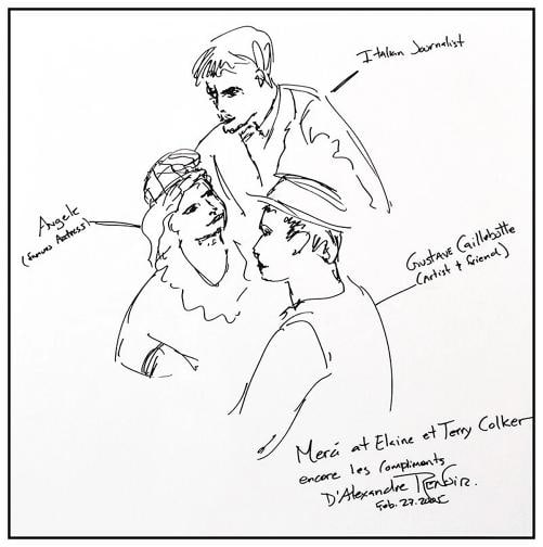 Alexandre Renoir Color Lithograph Les Trois Amis Hand Signed Original Drawing - 5