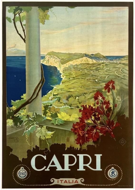 Original Vintage Poster CAPRI ITALIA Italy Italian Travel Tourism LINEN: Condition: Used,Artist: Mario Borgoni,Original/Licensed Reprint: Original,Subject: Italy, Travel,Listed By: Dealer or Reseller,Type: Poster,Year of Production: 1927,Width (Inches): 27.6",Height (Inche