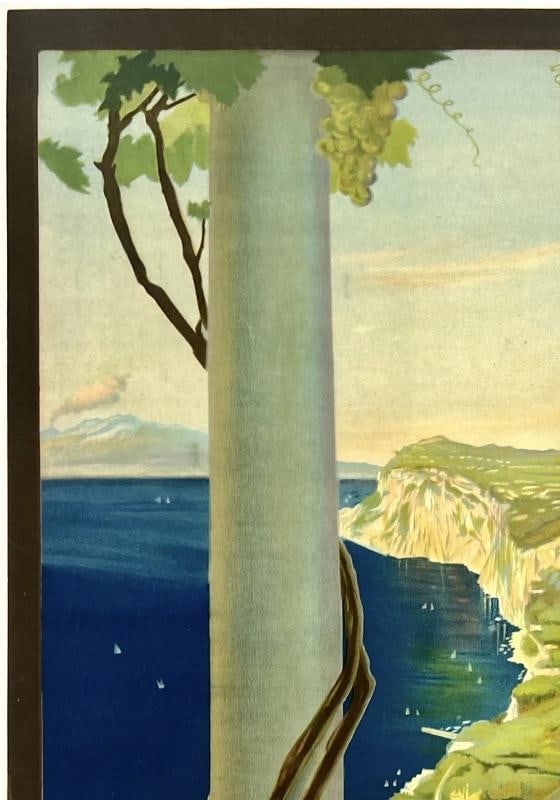 Original Vintage Poster CAPRI ITALIA Italy Italian Travel Tourism LINEN - 2