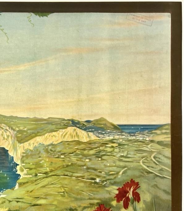 Original Vintage Poster CAPRI ITALIA Italy Italian Travel Tourism LINEN - 3