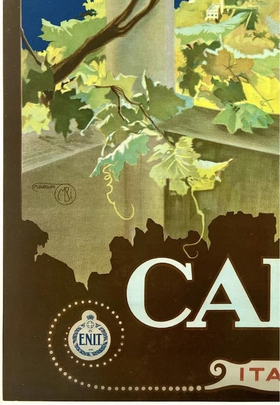 Original Vintage Poster CAPRI ITALIA Italy Italian Travel Tourism LINEN - 4