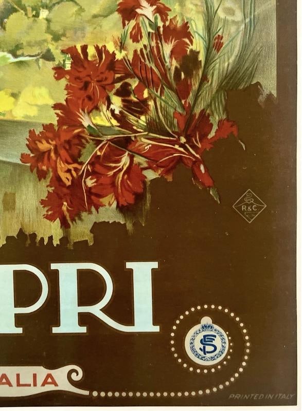 Original Vintage Poster CAPRI ITALIA Italy Italian Travel Tourism LINEN - 5