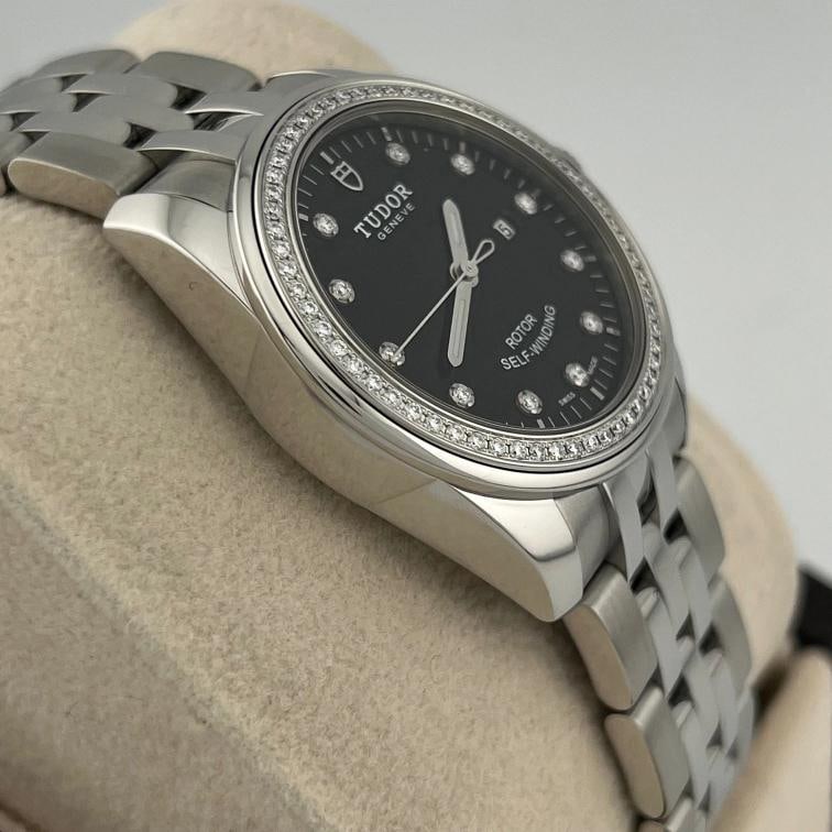 Tudor Glamour Date 53020 31mm Factory Diamond Dial Diamond Bezel Box Papers - 6