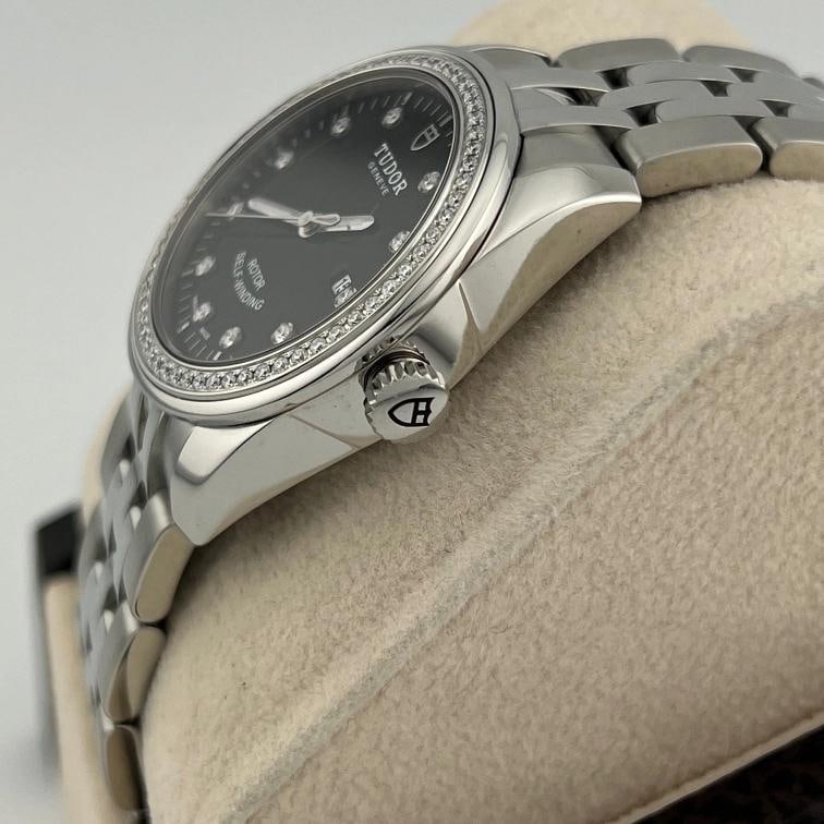 Tudor Glamour Date 53020 31mm Factory Diamond Dial Diamond Bezel Box Papers - 7