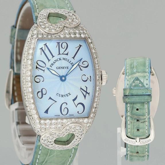 Ladies Franck Muller 18k White Gold Diamond Blue Dial Heart Design Leather Band: Condition: Pre-owned - Excellent,Brand: Franck Muller,Department: Women,Type: Wristwatch,Country of Origin: Switzerland 