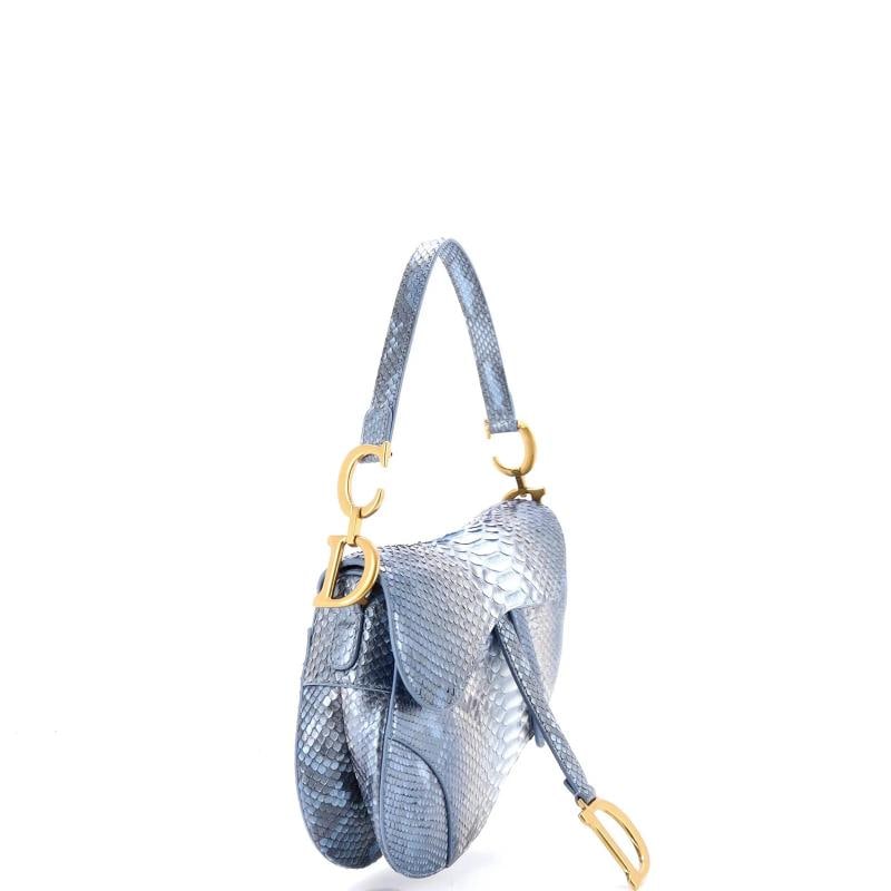 Christian Dior Saddle Handbag Python Medium - 2