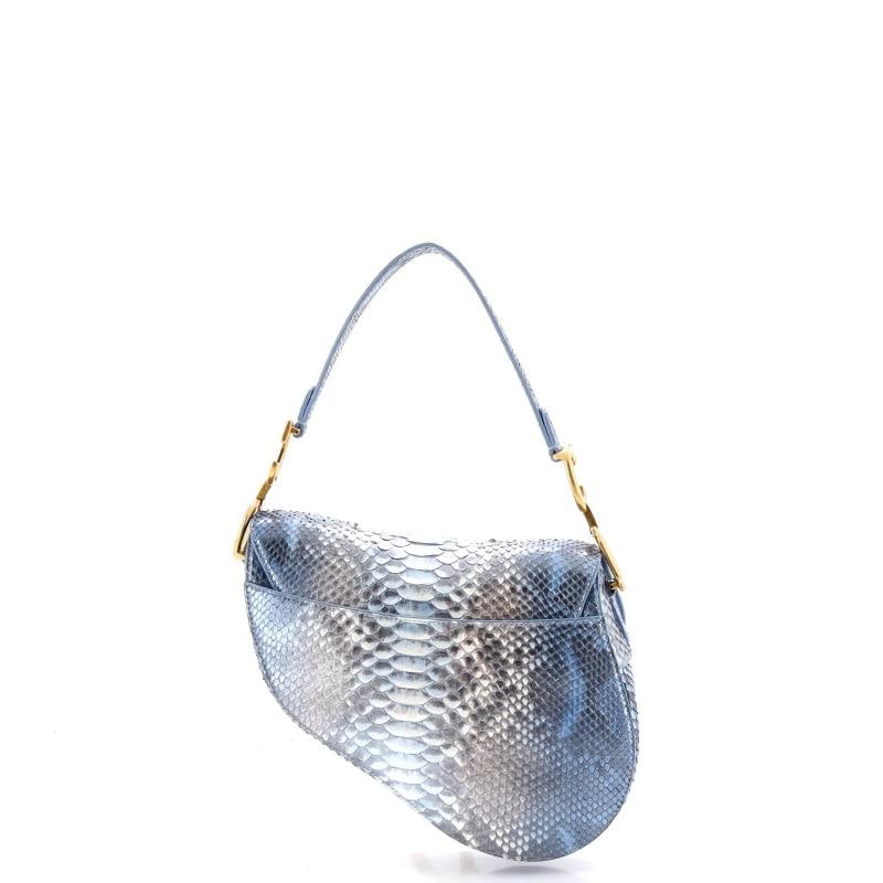 Christian Dior Saddle Handbag Python Medium - 3