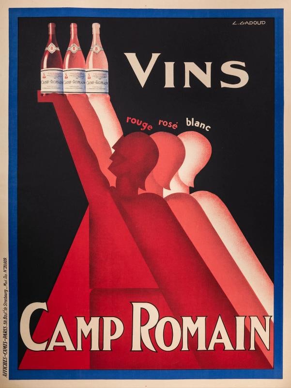 Original Vintage Poster - Gadoud - Camp Romain - Wine - Provence - Syrah - 1930: Condition: Used,Unit of Sale: Single-Piece Work,Artist: Gadoud,Listed By: Dealer or Reseller,Type: Poster,Year of Production: 1930,Size: Medium (up to 36in.),Width (Inches): 47.2,Height (Inches):