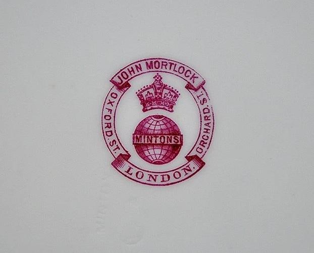 11 English Mintons 1878 Gilt Porcelain Butterfly and Fern Plates - 7