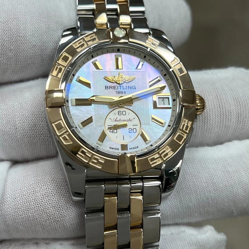 Breitling Galactic 36 C37330/A724 Mother of Pearl Dial 18k Rose Gold Steel Paper - 4