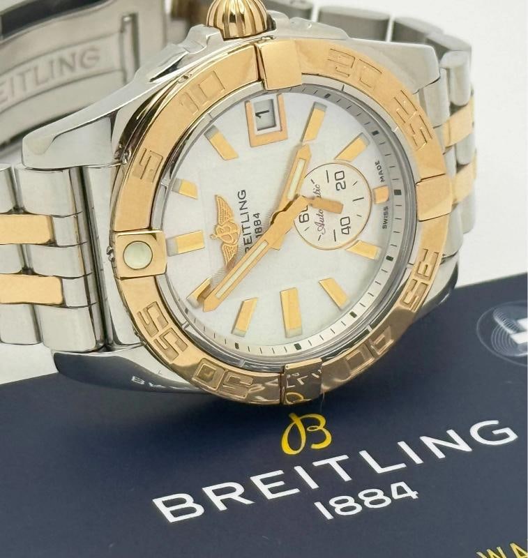 Breitling Galactic 36 C37330/A724 Mother of Pearl Dial 18k Rose Gold Steel Paper - 5