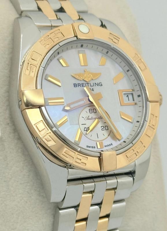 Breitling Galactic 36 C37330/A724 Mother of Pearl Dial 18k Rose Gold Steel Paper - 6