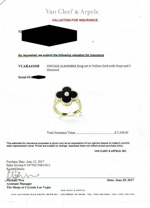 Van Cleef & Arpels Vintage Alhambra Black Onyx Diamond Ring 18k Gold COA Box - 7