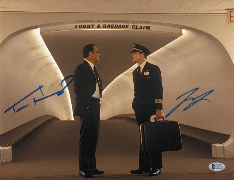 TOM HANKS LEONARDO DICAPRIO SIGNED AUTO CATCH ME IF YOU CAN 11X14 PHOTO BECKETT: Industry: Movies,Movie: CATCH ME IF YOU CAN,Signed by: TOM HANKS AND LEONARDO DICAPRIO,Size: 11X14,Autograph Authentication: Beckett,Object Type: Photograph,Original/Reproduction: Original,Country of
