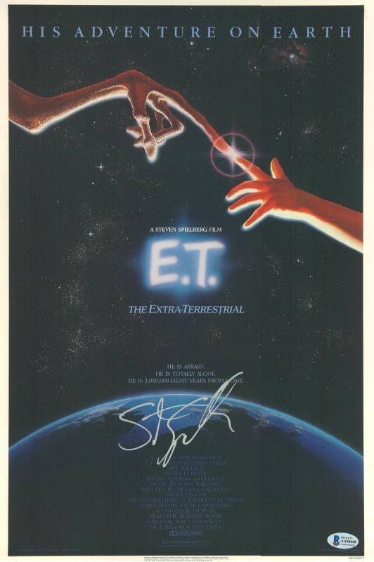 STEVEN SPIELBERG SIGNED AUTOGRAPH ET 12X18 PHOTO POSTER BECKETT BAS ET (1 of 1)