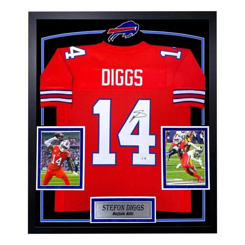 Stefon Diggs Autographed Buffalo Bills Red Jersey Framed BAS Signed Memorabilia (1 of 8)