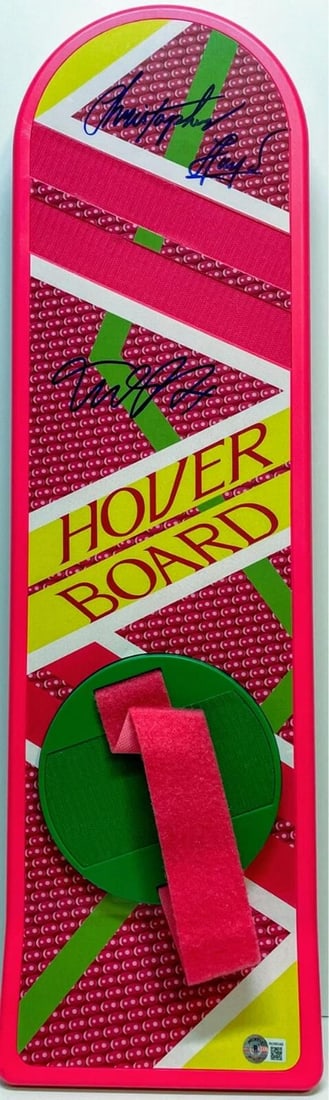 MICHAEL J FOX CHRISTOPHER LLOYD Signed Autograph Hoverboard BTTF BAS (1 of 3)