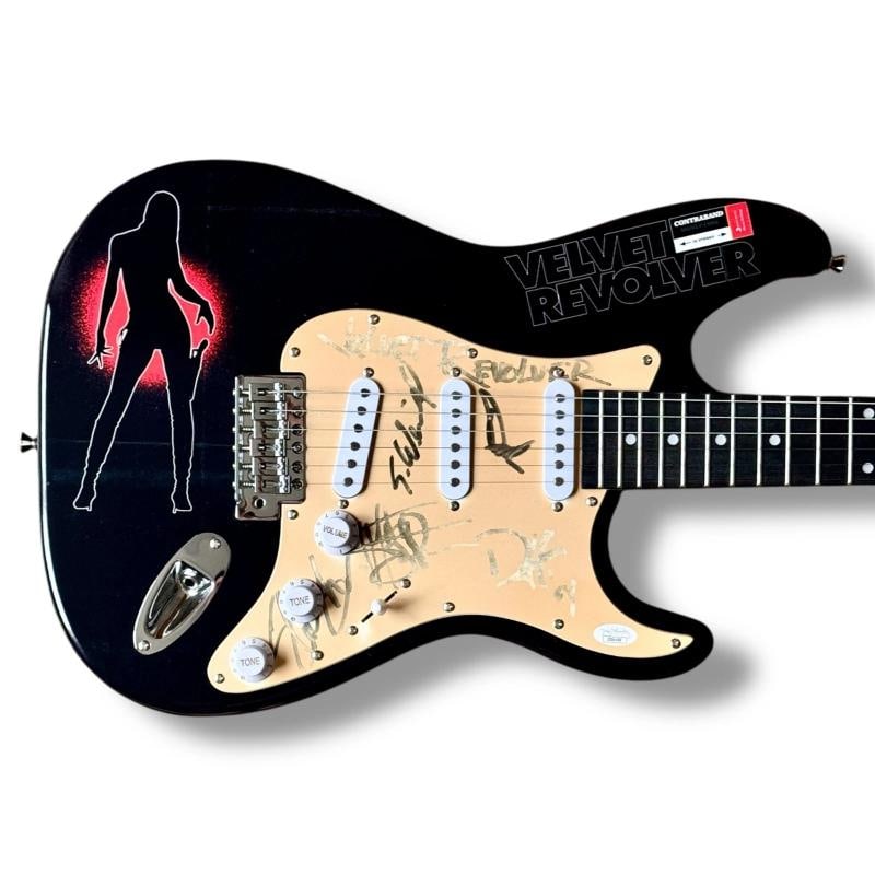 Velvet Revolver Signed Guitar Custom JSA COA Scott Weiland Slash Duff McKagan +2: Industry: Music,Signed: Yes,Autograph Authentication: James Spence (JSA),Object Type: Guitar & Guitar Pick,Original/Reproduction: Original,Country of Origin: United States
