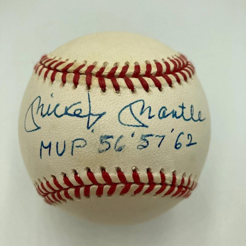 Mickey Mantle Roger Maris Joe Dimaggio Yankees Multi Signed Baseball PSA DNA COA (1 of 6)